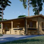 Blockbohlenhaus mit Terrasse LILLI( 44mm), 32 m² + 20m²