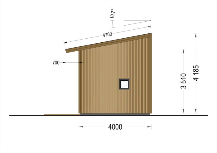Blockbohlenhaus SANDRA (44mm + Holzverschalung), 20m²