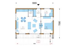 Holzhaus KULM 1 (66 mm + Holzverschalung) 48 m² Isoliert - Image 9