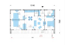 Holzhaus KULM 3 (66 mm + Holzverschalung) 70m² Isoliert - Image 7