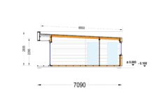 Holzhaus KULM 1 (66 mm + Holzverschalung) 48 m² Isoliert - Image 8
