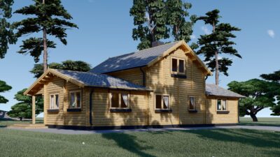 Holzwohnhaus DACHSTEIN , 66 mm + Holzverschalung), 108 m² + 13 m² Terrasse - Image 2