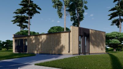 Holzhaus KULM 3 (66 mm + Holzverschalung) 70m² Isoliert - Image 2