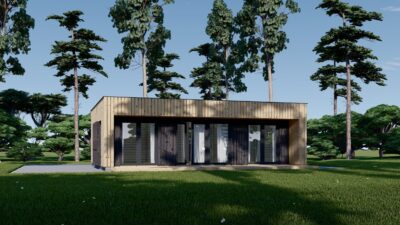 Holzhaus KULM 1 (66 mm + Holzverschalung) 48 m² Isoliert - Image 2