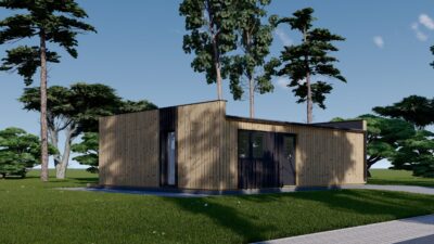 Holzhaus KULM 1 (66 mm + Holzverschalung) 48 m² Isoliert - Image 3