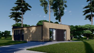 Holzhaus KULM 1 (66 mm + Holzverschalung) 48 m² Isoliert - Image 5