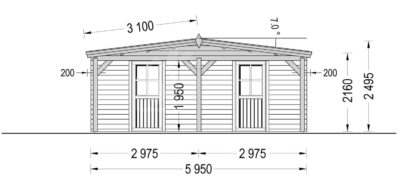 Carport aus Holz für 1 Auto mit Schuppen (44 mm), 5x6 m - Image 4