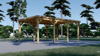 Carport aus Holz mit Flachdach, 3x6m, 18m² - Image 2