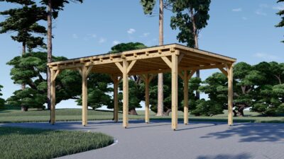 Carport aus Holz mit Flachdach, 3x6m, 18m² - Image 3