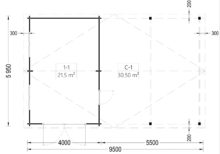 Holzgarage mit (44 mm) 4x6 m mit Doppelcarport 5.5x6 m - Image 8