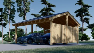 Doppelcarport mit Seitenwand Sandra +, 6x6 m - Image 3