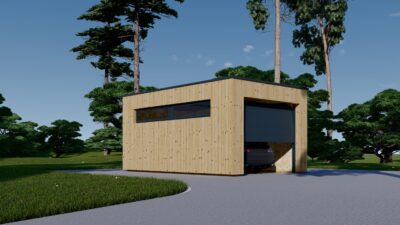 Holzgarage mit Flachdach(34mm + Holzverschalung), 3,2x5,2m, 16,6m² - Image 2