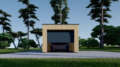 Holzgarage mit Flachdach(34mm + Holzverschalung), 3,2x5,2m, 16,6m² - Image 3