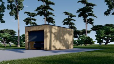 Holzgarage mit Flachdach(34mm + Holzverschalung), 3,2x5,2m, 16,6m² - Image 7