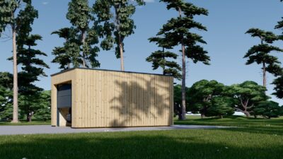 Holzgarage mit Flachdach(34mm + Holzverschalung), 3,2x5,2m, 16,6m² - Image 4