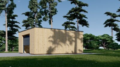 Holzgarage mit Flachdach (34mm + Holzverschalung), 5x6m, 30m² - Image 6
