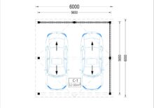 Doppelcarport mit Seitenwand Sandra +, 6x6 m - Image 7
