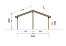 Doppelcarport mit Seitenwand Sandra +, 6x6 m - Image 9