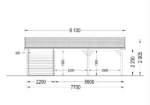 Carport aus Holz für 2 Autos mit Schuppen (44 mm), 5,5x6 m - Image 6