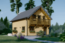 Holzhaus LISA (PREMIUM Isoliert, 66 mm + Holzverschalung), 80 m²