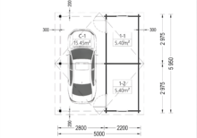 Carport aus Holz für 1 Auto mit Schuppen (44 mm), 5x6 m - Image 6