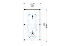 Carport aus Holz mit L-förmiger Wand LISA, 3.2x6 m - Image 7