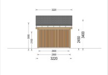 Carport aus Holz mit L-förmiger Wand LISA, 3.2x6 m - Image 10