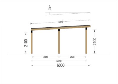 Doppelcarport mit L-förmiger Wand,  6x6m - Image 6