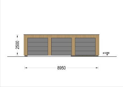 Dreifachgarage mit Flachdach (34mm + Holzverschalung), 9x6m, 54m² - Image 12