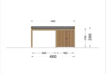 Carport aus Holz für 1 Auto mit Schuppen und Seitenwand LUNA F PLUS, 4.9x5.6 m - Image 10