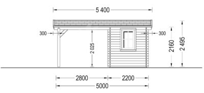 Carport aus Holz für 1 Auto mit Schuppen (44 mm), 5x6 m - Image 5