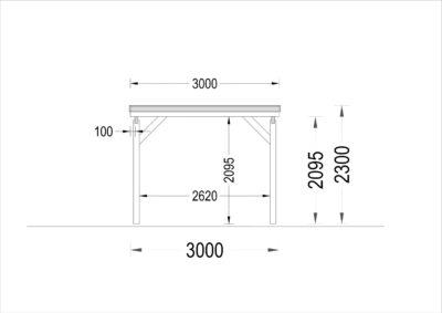 Carport aus Holz mit Flachdach, 3x6m, 18m² - Image 9