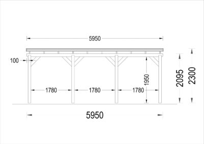 Doppelcarport aus Holz mit Flachdach, 6x6m, 36m² - Image 9