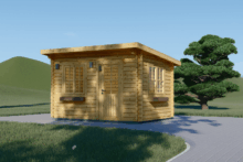 Gartenhaus Donau 4x3 m, 12 m² mit Flachdach - Image 2