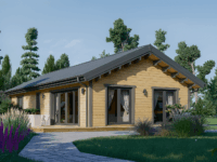 Blockbohlenhaus ANGELA (66 mm), 63m² Isoliert