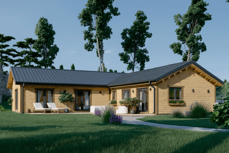 Bungalow Neusiedl (66 mm + Holzverschalung), Isoliert 129 m²