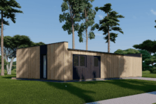 Holzhaus KULM 3 (66 mm + Holzverschalung) 70m² Isoliert - Image 3