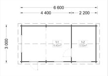 Premium Gartenhaus ELENA, 6.6 x 3 m, 20 m² - Image 7