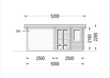 Gartenhaus mit Terrasse KATI (28 mm), 5x3 m, 7.5 m² + 7.5 m² - Image 8